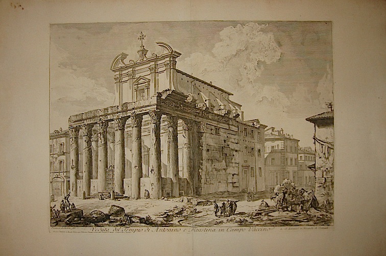 Piranesi Giovanni Battista (1720-1778) Veduta del Tempio di Antonino e Faustina in Campo Vaccino 1758 Roma